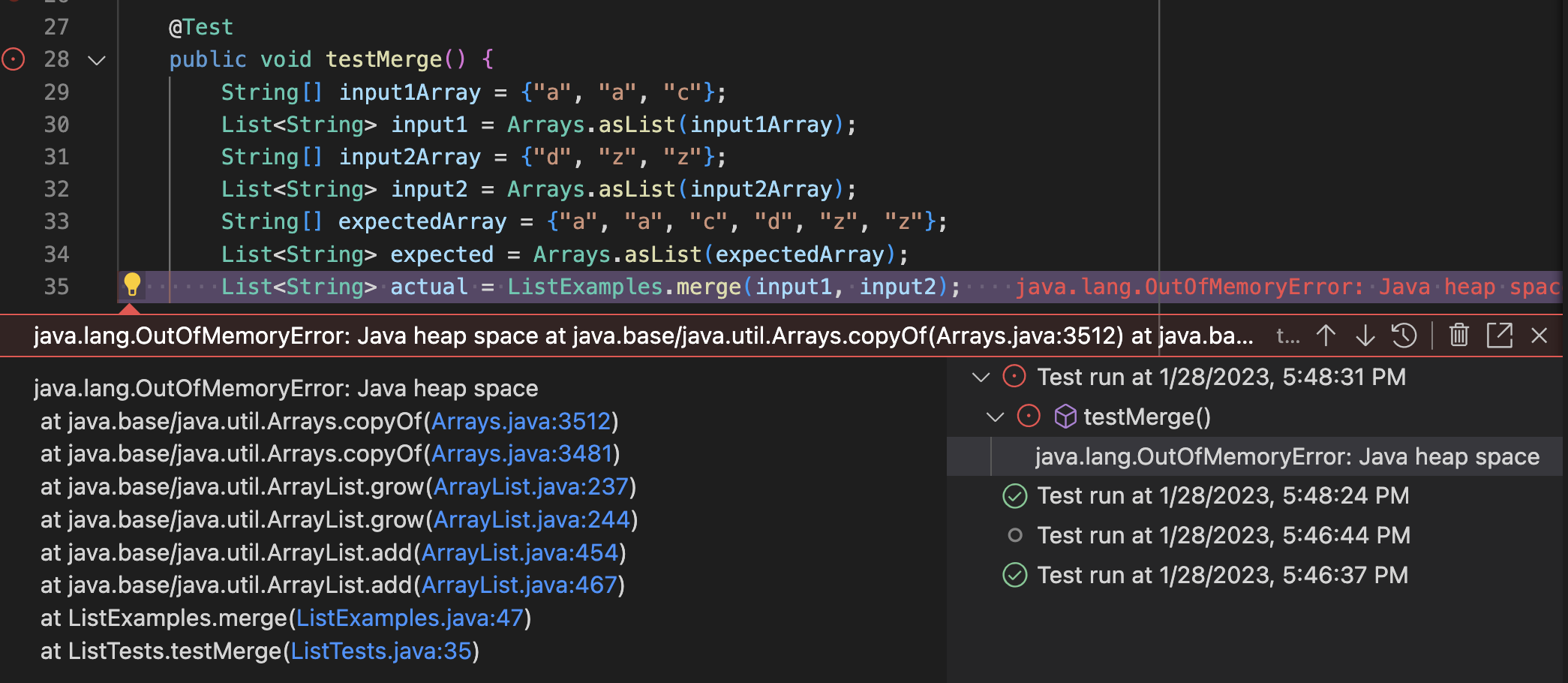 failedTestBug